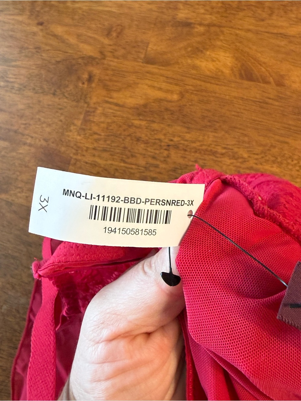 Adore Me Babydoll Lingerie Top Plus Size 3X Red Hot Pink Sheer Mesh Lace Cutout - Picture 10 of 12